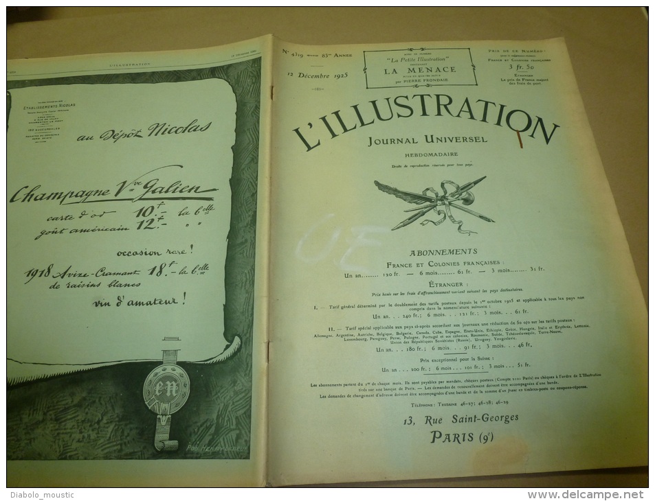 12.12.1925 : DEMOSTHENE à La Pnyx; Fêtes En Honneur De LAVIGERIE à Tunis; HANSI Et L'histoire SAINT-FLORENTIN D'Alsace - L'Illustration