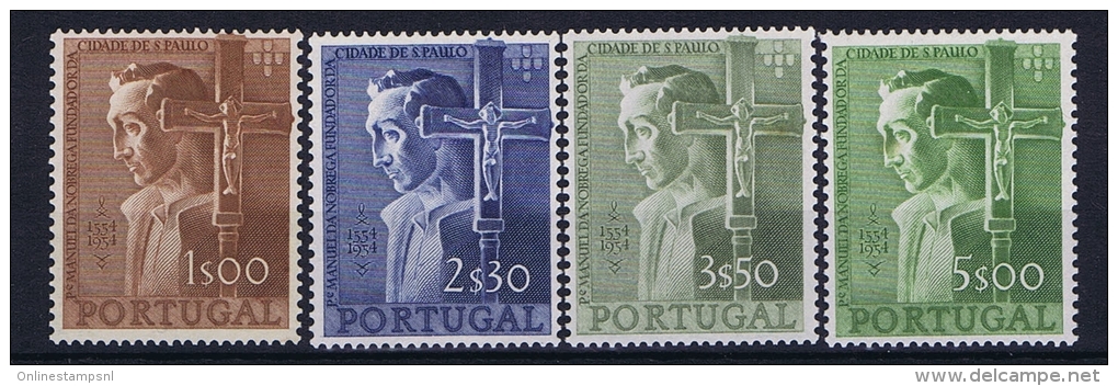 Portugal: 1954 Mi 831 - 834 MNH/**  Nr 834 Has A Small Spot On Nose - Neufs