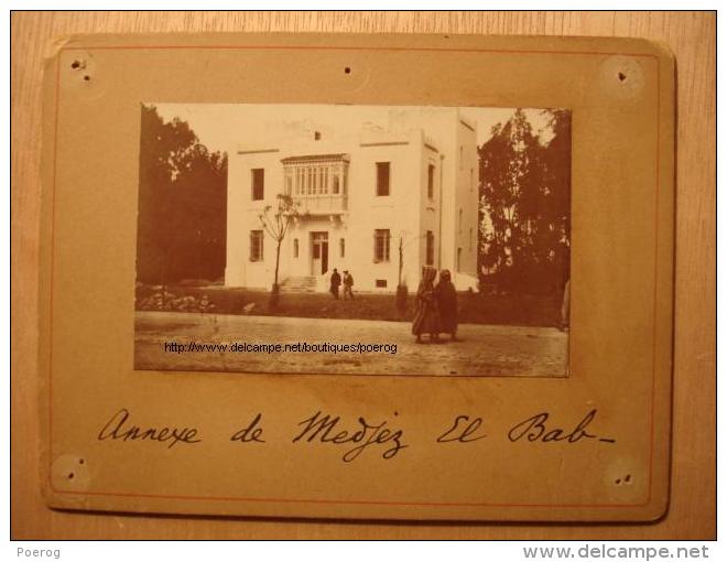 PHOTO CIRCA 1900 - TUNISIE ANNEXE DE MEDJEZ EL BAB - BATIMENT OFFICIEL - 8X5 - TIRAGE D'EPOQUE Tunisia - Places