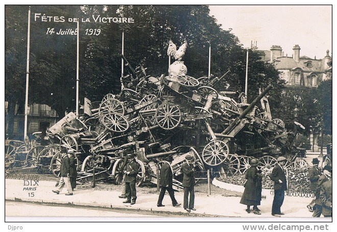 MILITARIA FETES DE LA VICTOIRE 14 JUILLET 1919 DIX PARIS 15 - Guerra 1914-18