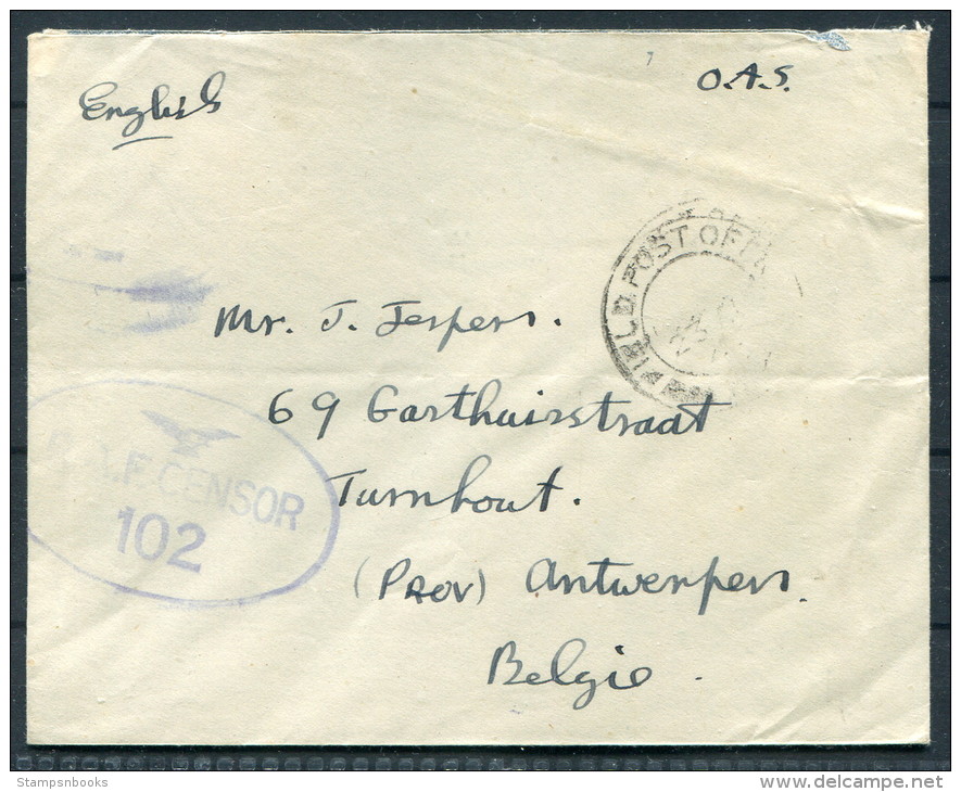 GB On Actvie Service - Royal Signals Cover To Antwerp Belgium - RAF Censor - Covers & Documents