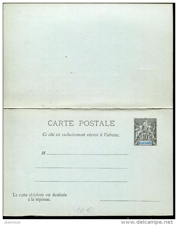 DIEGO-SUAREZ - CARTE POSTALE REPONSE PAYÉ, 10c GROUPE - LUXE - Covers & Documents