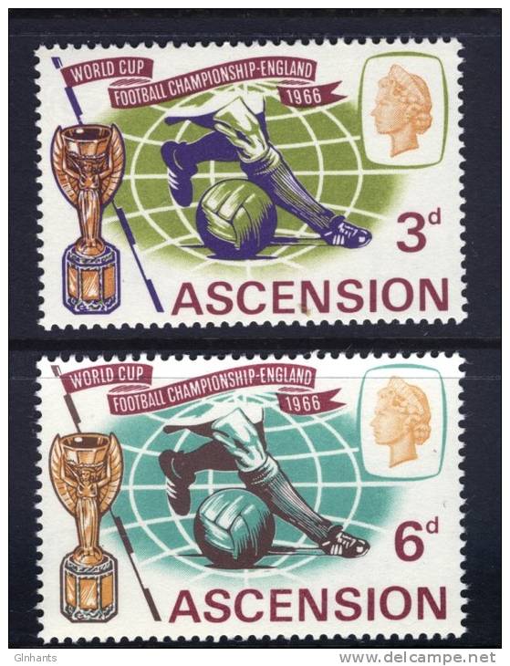 ASCENSION - 1966 WORLD CUP FOOTBALL CHAMPIONSHIP SET FINE MNH ** SG 95-96 - 1966 – England