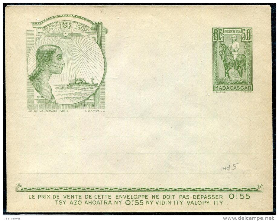 MADAGASCAR - ENVELOPPE 50c VERT, GALLIÉNI, NEUVE - LUXE - Storia Postale