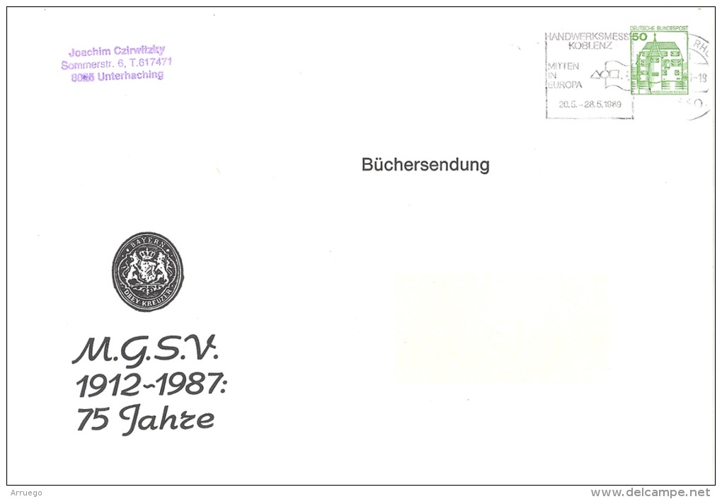 GERMANY. POSTAL STATIONARY. POSTMARK CRAFTS FAIR. 1989 - Postkarten - Gebraucht