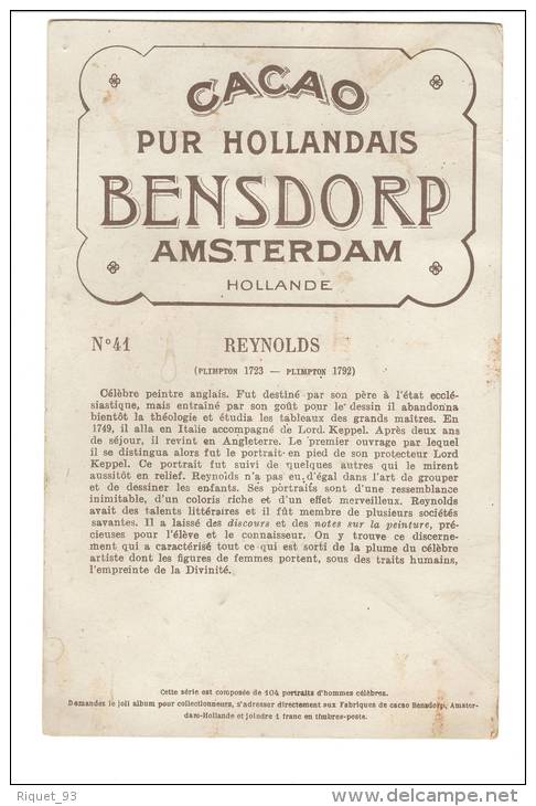 CACAO BENSDORP  - Reynolds Enfant - Série - Hommes Célèbres N°1 - Werbepostkarten