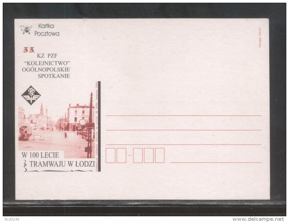 POLAND 1998 RARE LIMITED EDITION POLISH PHILATELIC FEDERATION MINT POSTAL CARD 100 YEARS OF TRAMS IN LODZ PC - Tram
