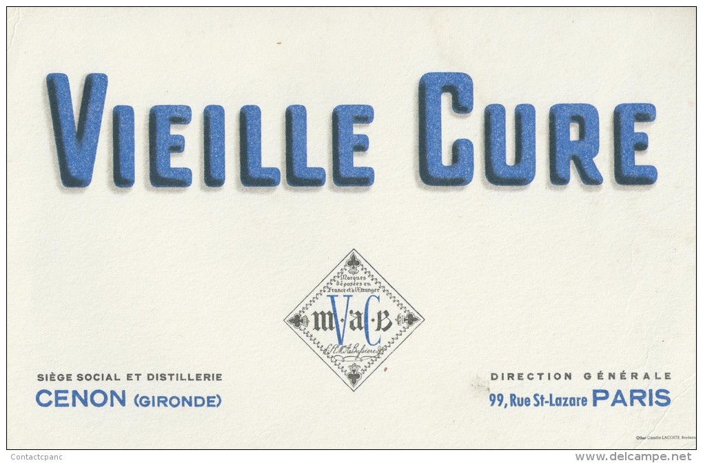 " VIEILLE   CURE  "  Cenon  ( 33 )       -  Ft  =  21 Cm  X  13.5 Cm - Liquore & Birra