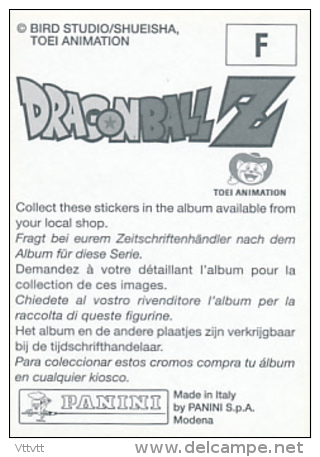 Vignette : DRAGONBALL Z, N° F, Bird Studio/Shueisha, Toei Animation - Edizione Italiana
