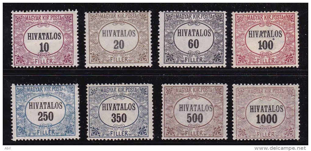 Hongrie 1921 N°Y.T. :  S 1 à 8 * - Dienstzegels