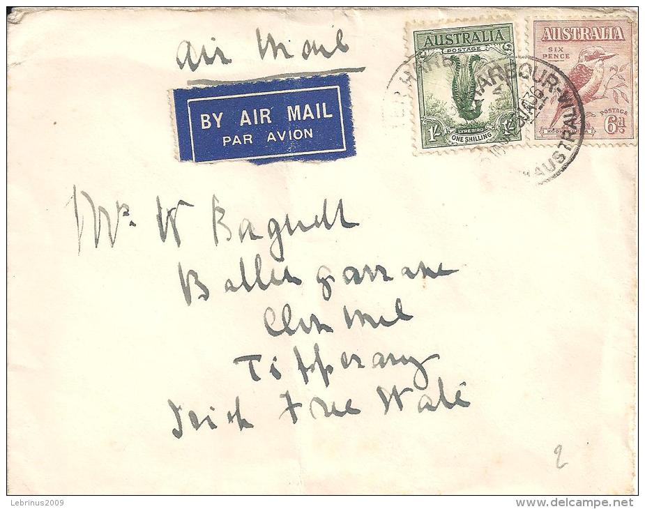 AUSTRALIE - Lettre  - N°88 - N°93 - Paons