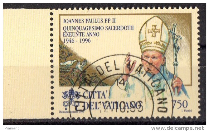 PIA . VAT - 1996 : 50° Dell' Ordinazione Sacerdotale Di S.S. Giovanni  Paolo II - (SAS 1053-55) - Oblitérés