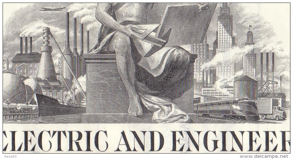 The Reliance Electric And Engineering Company 100 Shares 10-6-1969: With Thema: Train, Car. Airplane - P - R