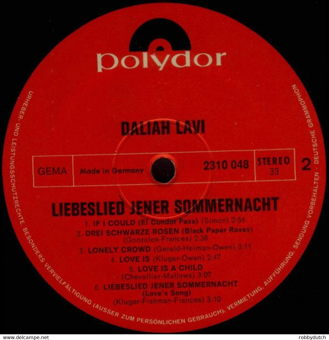 * LP *  DALIAH LAVI - LIEBESLIED JENER SOMMERNACHT (Germany 1970 EX-!!!) - Otros - Canción Alemana