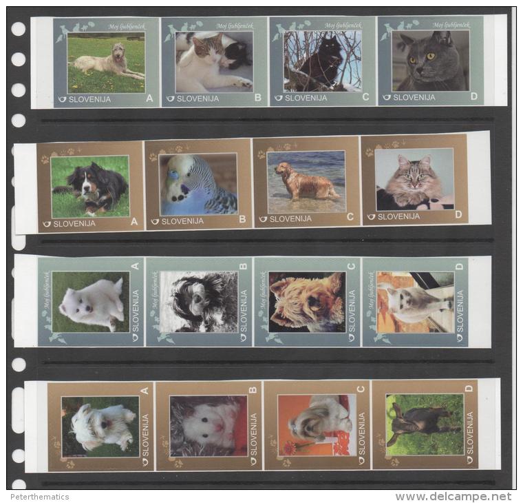 SLOVENIA , 2013, PERSONALIZED STAMPS, 16v, DOGS, PUPPIES, CATS,BIRDS, HAMSTERS, NICE! - Hunde