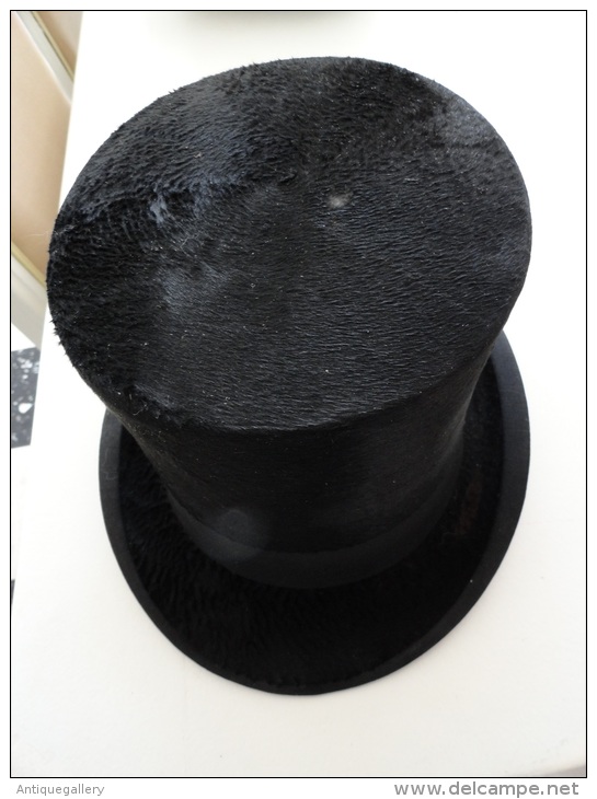 RARE : ANTIQUE FRENCH / AMERICAN TOP HAT ( IN GOOD CONDITION) ! - Andere & Zonder Classificatie