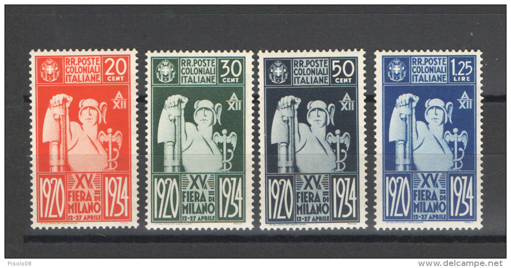 EMISSIONI GENERALI 1934 15° FIERA DI MILANO SERIE CPL. ** MNH - Emissions Générales