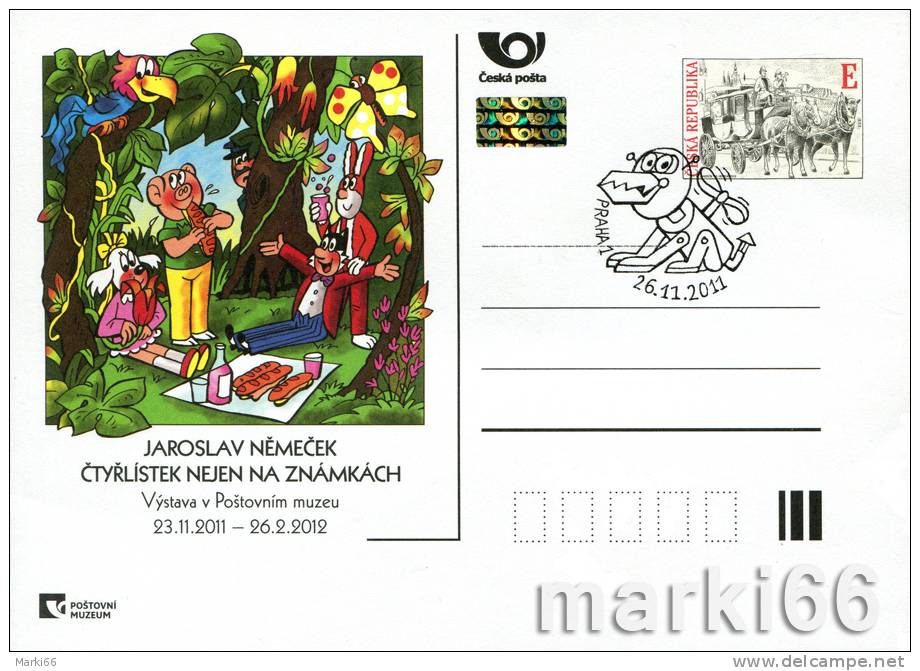 Czech Republic - 2011 - Exhibition: J. Nemechek Works On Czech Stamps - Postcard With Stamp & Special Postmark - Ansichtskarten