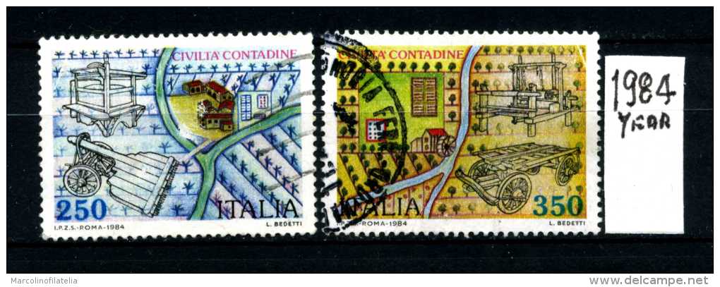 -ITALIA - REPUBBLICA - Serie Completa - Year 1984 - Civiltà Contadine - Viaggiati - Traveled -reiste - 1981-90: Usati
