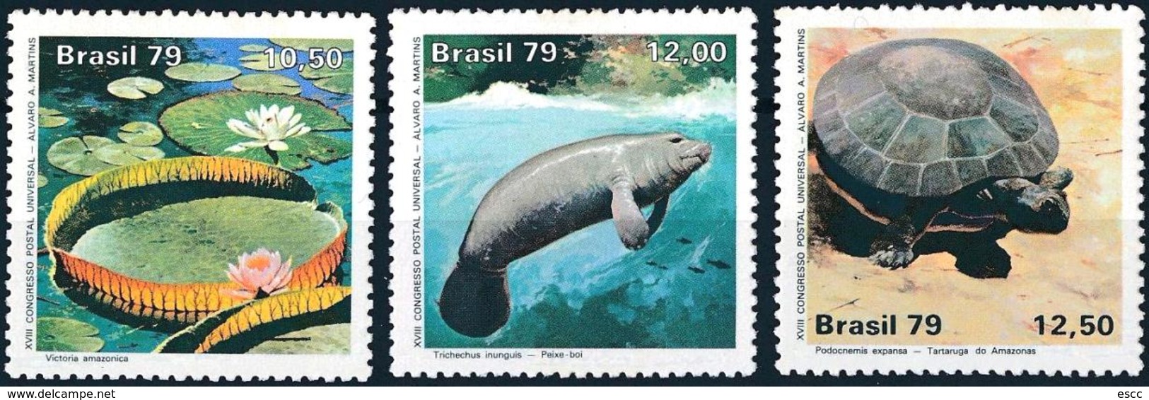 Mint  Stamps Flora Flowers Fauna Turtle Manatee 1979  From  Brazil - Unused Stamps