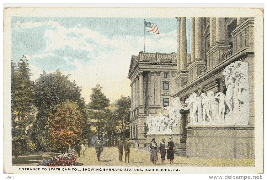 Entrance To State Capitol, Showing Barnard Statues, HARRISBURG - Harrisburg