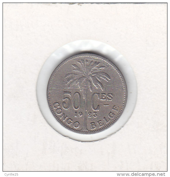 50 CENTIMES Congo Belge 1923 - 1910-1934: Albert I