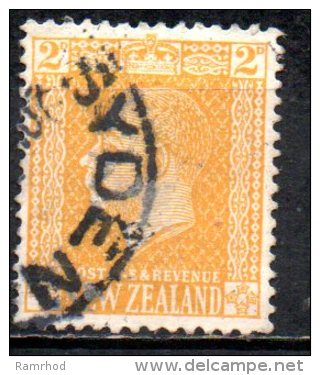 NEW ZEALAND 1915 King George V -2d. - Yellow FU - Usati
