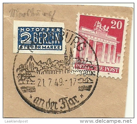 BRD Briefstuck Sonderstempel ... Burg An Der Har 21/7/1949 - Frankeermachines (EMA)