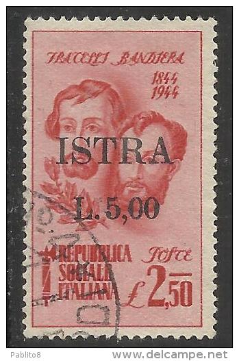 OCCUPAZIONE JUGOSLAVIA YUGOSLAVIA ISTRIA 1945 BANDIERA SOPRASTAMPATO ITALIA ITALY OVERPRINTED LIRE 5 SU 2,50 USED - Yugoslavian Occ.: Istria