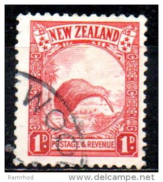 NEW ZEALAND 1935 Brown Kiwi - 1d Red FU - Usados