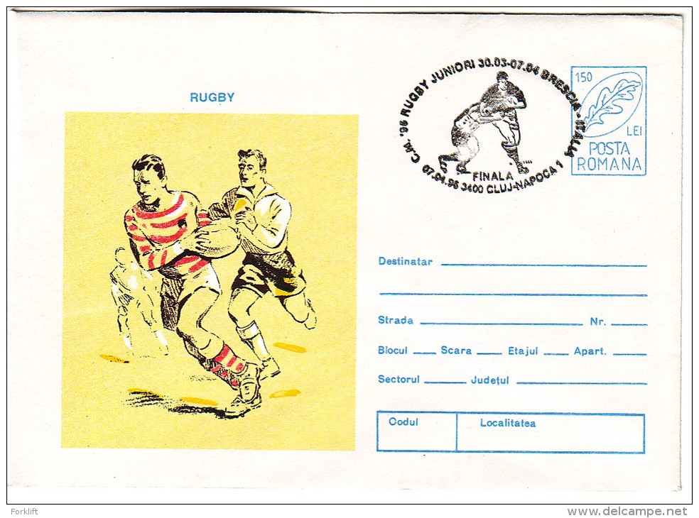 Junior Rugby Italy 1996 Brescia Final  Entier Postal Stationery - Rugby