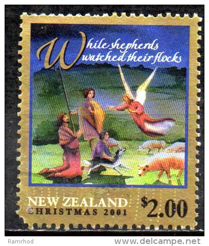 NEW ZEALAND 2001 Christmas. Carols - $2 - "While Shepherds Watched"  FU - Oblitérés
