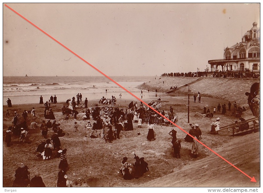 Photo Ancienne Mer Belge Bateau Plage à Ostende - Blankenberghe - Antiche (ante 1900)