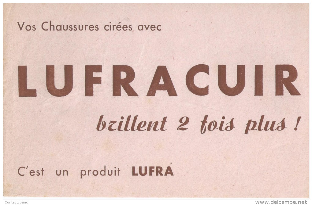 Cirage  "  LUFRACUIR  "    Texte En Bistre      -   Ft  =  21 Cm  X 13.5 Cm - Waschen & Putzen