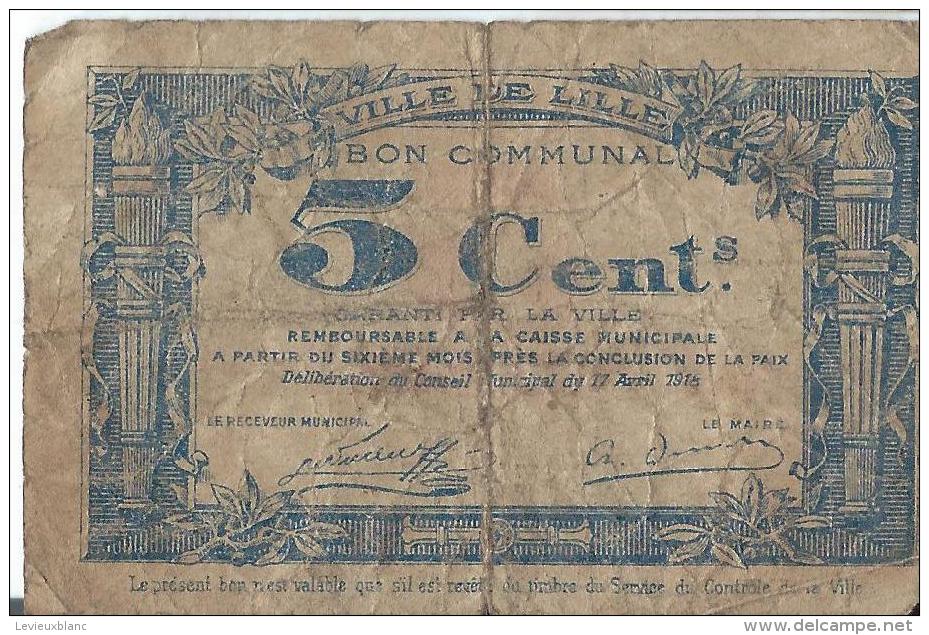 Ville De Lille/Bon Communal/ / 5 Centimes / 1918     BIL109 - Notgeld