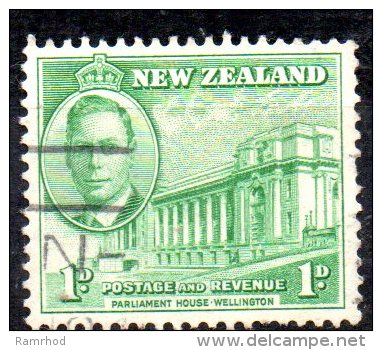 NEW ZEALAND 1946 Peace Issue -- 1d King George VI And Parliament House, Wellington.  FU - Used Stamps