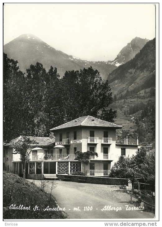 ACHILLE COMPAGNONI AUTOGRAFO SU CARTOLINA ALBERGO DI SUA PROPRIETA´ ALBERGO LA TORRETTA Challant St. Anseme 1967 - Sporters