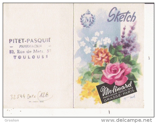 MOLINARD CARTE PARFUMEE  CALENDRIER   "SKETCH" 1964 - Oud (tot 1960)