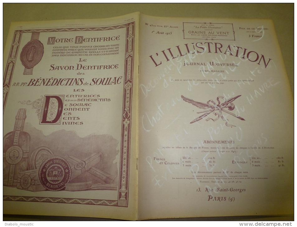 01.08.1925 : Vizille Site Historique; Le PETIT-PICPUS Des Misérables ; La Rue Du Pot-de-Fer; La Rue De L'Arbalète...etc - L'Illustration