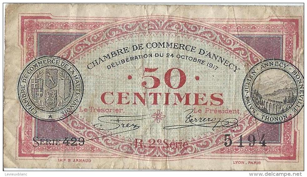 Chambre De Commerce D´Annecy /50 Centimes/Annecy/Bonneville/Thonon /Saint Julien /1917    BIL116 - Cámara De Comercio