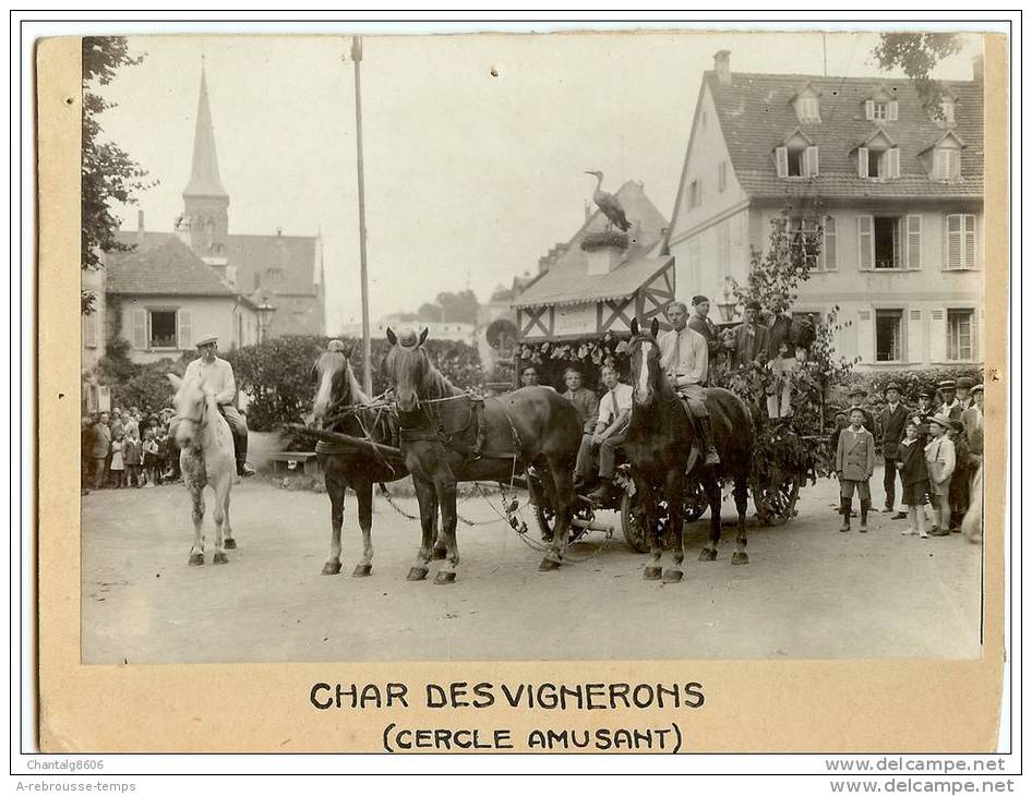 SUPERBE Photo Ancienne 17,5 X 11,5cm-Niederbronn Les Bains-fête Alsacienne-char Des Vignerons-photo Siegler - Plaatsen