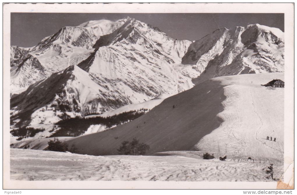 Cp , RÉGIONS , RHÔNE-ALPES , Le Col D'Arbois , Le Refuge Delachat Et Le Mont-Blanc - Rhône-Alpes