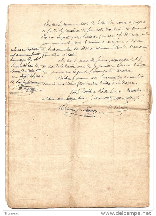 NEVILLE EN CAUX BAIL D'UNE FERME APPARTENANT A CH HELLOUIN  DOCUMENT DE 12 PAGES 1828 - Agriculture