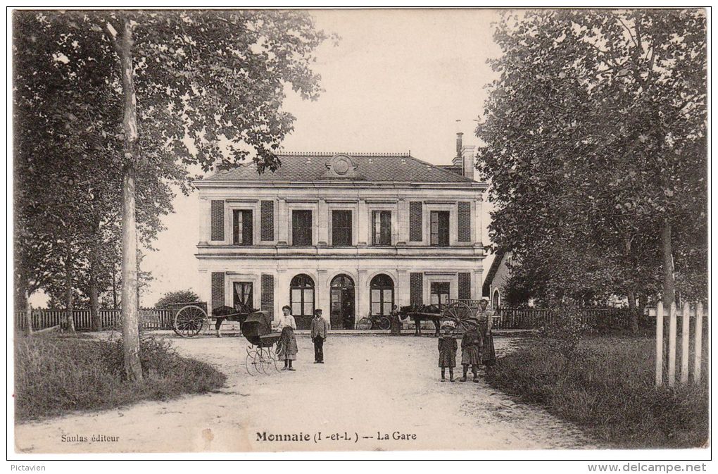 CPA - MONNAIE - La Gare - Landeau Et Enfants - Monnaie