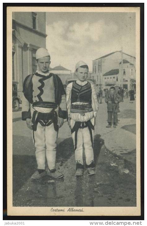 ALBANIA ALBANIEN BOYS IN COSTUME OLD POSTCARD #109 - Albanien