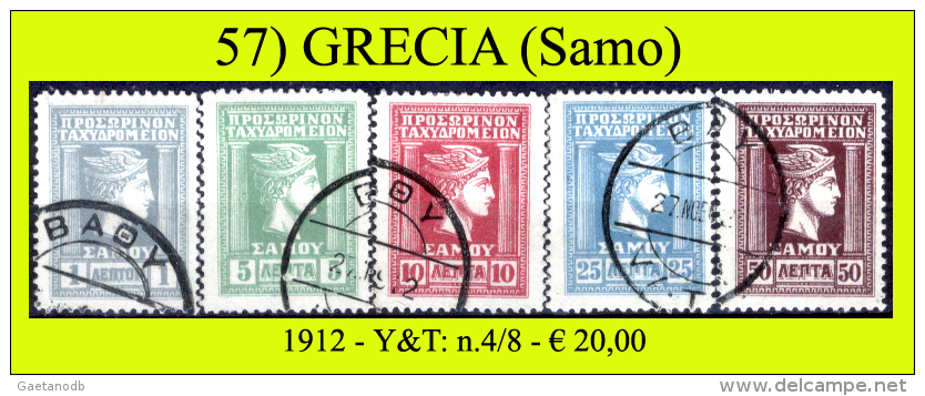 Grecia-057 (1912 - Samo, Y&T: N.4/8 - Serie Completa) - Samos