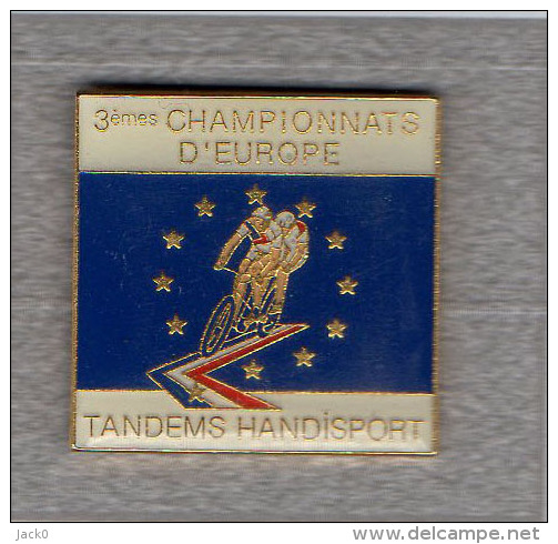 Pin´s  Sport  Cyclisme  3 ème  Championnat  D´ Europe  De  Tandems  Handisport - Wielrennen