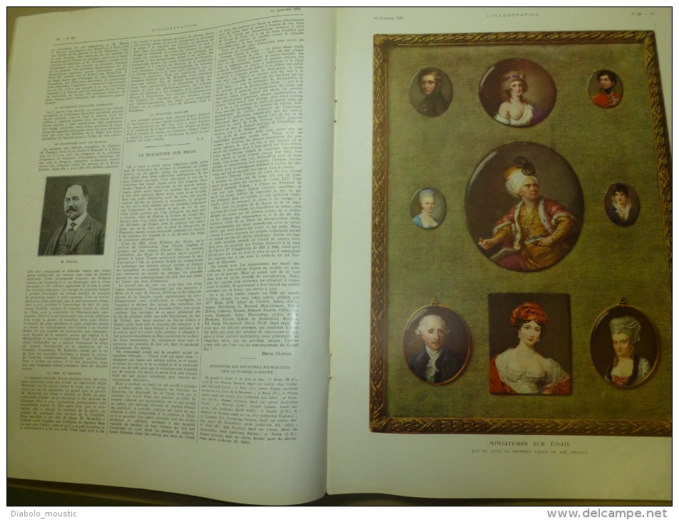 10.01.1925 : La MINIATURE Sur EMAÏL; ZI-KA-WEI Près De CHANGHAÏ; Le Cidre De NORMANDIE;Inondations De BRUAY - L'Illustration