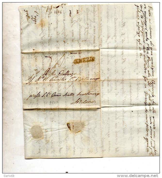 1820 LETTERA CON ANNULLO  VENEZIA - 1. ...-1850 Prefilatelia