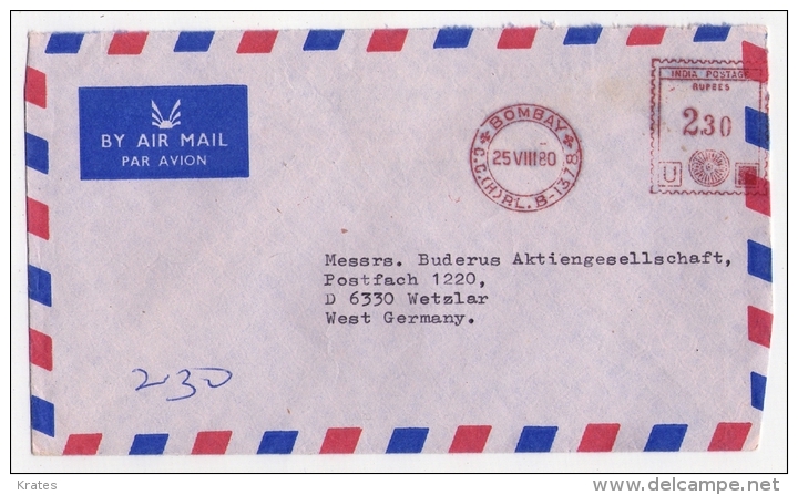 Old Letter - India - Airmail